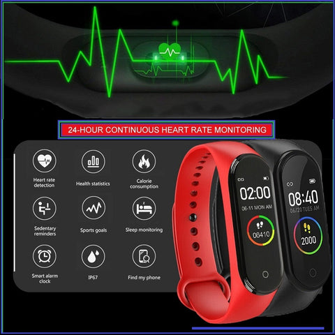 Image of Powerful NEW Fitness Tracker + Smartwatch Delivers Continuous Heart Rate & BP Monitoring In Real Time. Choose from 4 Popular Colors: