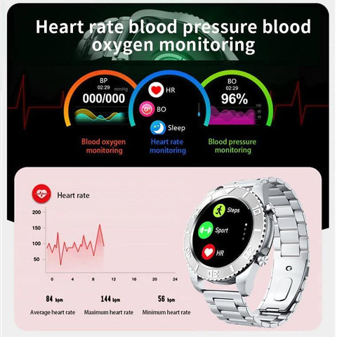 Image of Stainless Steel Smartwatch Loaded With Fitness Tracking Apps, Bluetooth, Productivity Tools & More