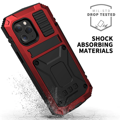 Image of Kickstand Phone Case For iPhone 12 Pro Max Mini XS Max XR Dustproof Shockproof Tempered glass Metal Cover For iPhone 11 Pro Max