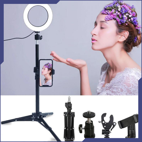 Image of Produce the ULTIMATE Photography and Live Stream Videos with this Portable 6" Selfie LED Light and Tripod Stand ++ You Get FREE Shipping Too! ๐