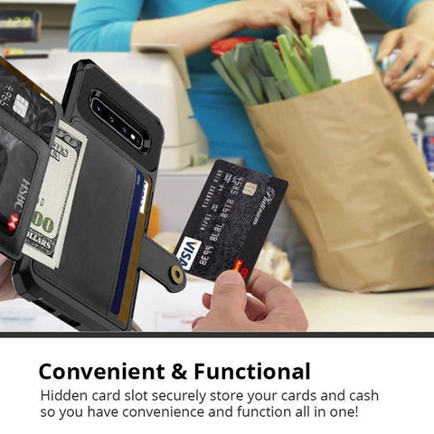 Image of The All New Samsung Deluxe Armor + Wallet Case All-in-One! Sleek & Compact Yet Carries Your Cards, ID & Cash Too + You Get FREE 🚚 SHIPPING Today!