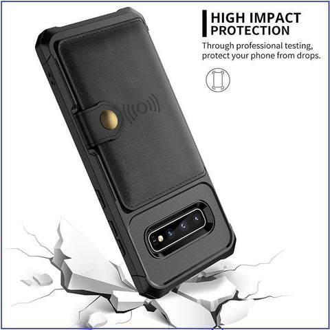 Image of The All New Samsung Deluxe Armor + Wallet Case All-in-One! Sleek & Compact Yet Carries Your Cards, ID & Cash Too + You Get FREE 🚚 SHIPPING Today!