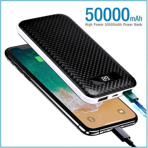 Image of Power Packed 2 USB Port External Power Bank For ALL Mobile Devices. Rated 50000 mAh Gives You Many Hours Of Back-up + You Get FREE 🚛 Shipping Too!