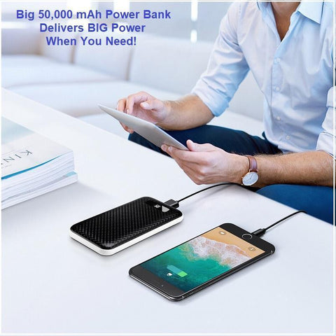 Image of Power Packed 2 USB Port External Power Bank For ALL Mobile Devices. Rated 50000 mAh Gives You Many Hours Of Back-up + You Get FREE 🚛 Shipping Too!