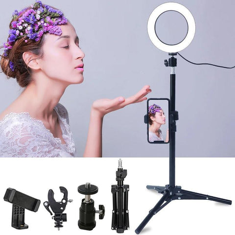 Image of ULTIMATE Photography and Live Stream Videos with this Portable 6" Selfie LED Light and Tripod Stand ++ You Get FREE Shipping Too! 🚛