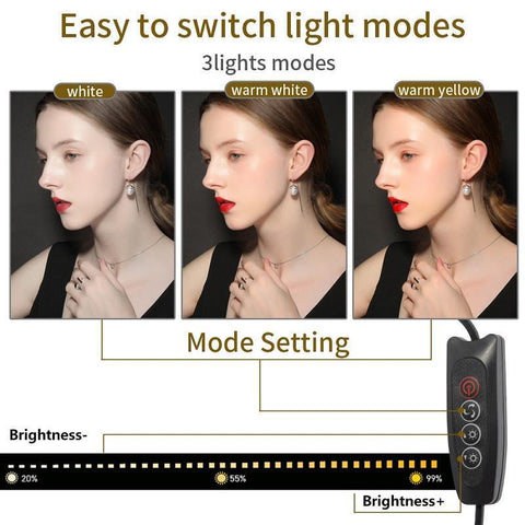 Image of ULTIMATE Photography and Live Stream Videos with this Portable 6" Selfie LED Light and Tripod Stand ++ You Get FREE Shipping Too! 🚛