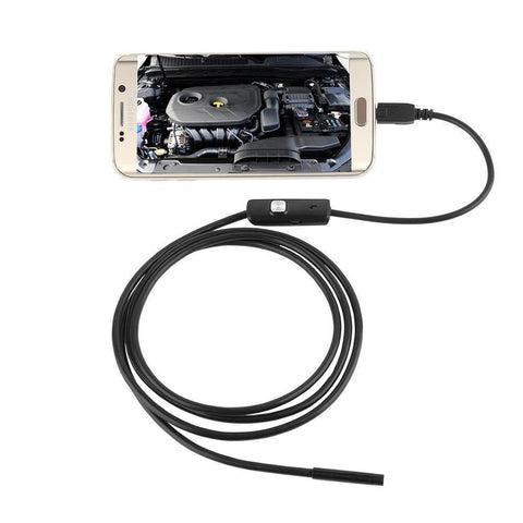 Image of Adjustable Waterproof 7mm Endoscope For Android Phone With LED Lighted Lens For High Visibility!