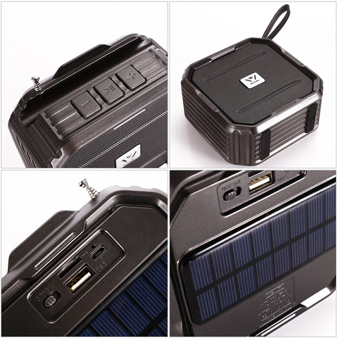 Image of SOLAR Charging Bluetooth Speaker + FM Radio + TF Card Slot Perfect For Outdoor Activities and Travel! You Get FREE Shipping Too!