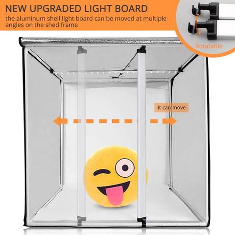 Image of Extra Large Professional Photo Light Box With Fully Adjustable LED Lighting + 3 Background Colors