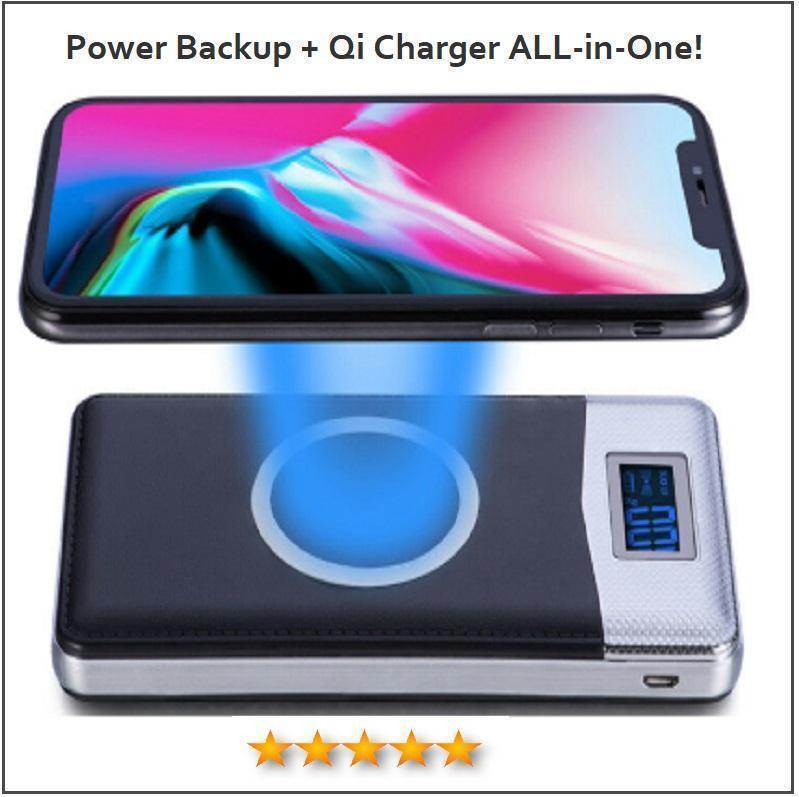 NEW 50000 mAh Power Bank Qi Wireless Charging + 2 USB Ports For ALL Mobile Devices