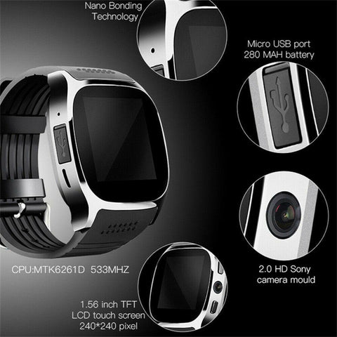 Image of Amazing Full Function Bluetooth Sport Smart Watch Pedometer With Call Answer, Fitness Apps, Camera + SIM Card Port & More - š - You Get FREE Shipping Too!