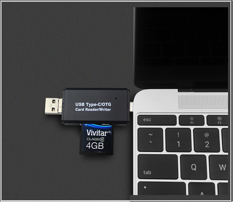 Image of High Speed Data Transfer HUB For Android Phones To PC or MAC With SD & SDHC Memory Card Reader!