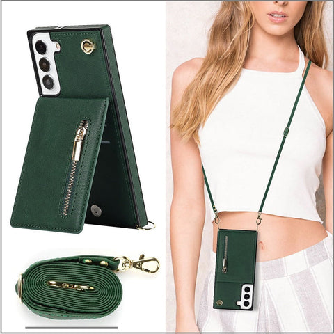 Image of Crossbody Premium Leather Case For Samsung Phones In 5 Popular Colors... Super Functional & Stylish + FREE Shipping Too!