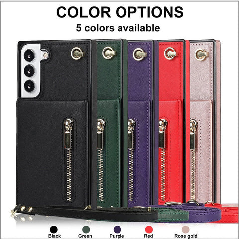 Image of Crossbody Premium Leather Case For Samsung Phones In 5 Popular Colors... Super Functional & Stylish + FREE Shipping Too!