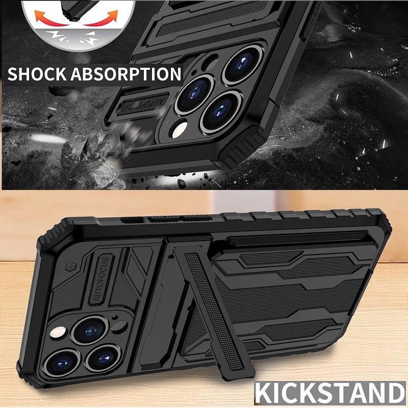 iPhone Case With Card Holder + Kickstand + Extreme Shock Absorption Gives You The Ultimate Protection With Functionality!  6 Bold Colors To Choose From!