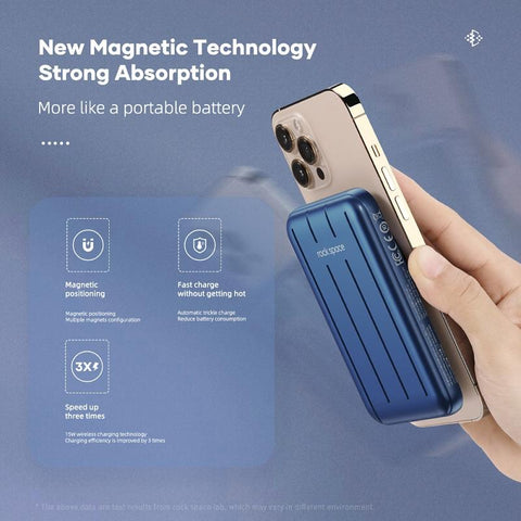 Image of Populat Magnetic Mount Power Bank For iPhone 12 & 13 Gives You 10,000mAh Without The Need For Cables!