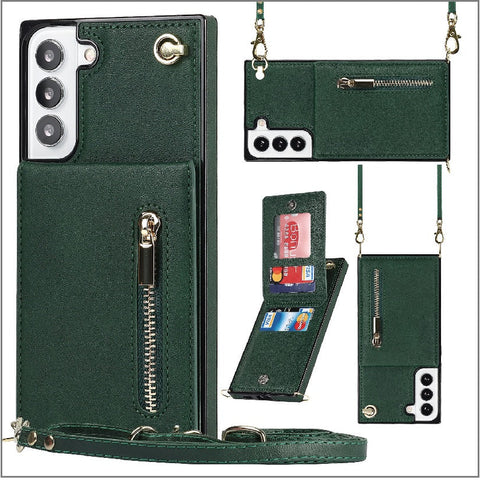 Image of Crossbody Premium Leather Case For Samsung Phones In 5 Popular Colors... Super Functional & Stylish + FREE Shipping Too!