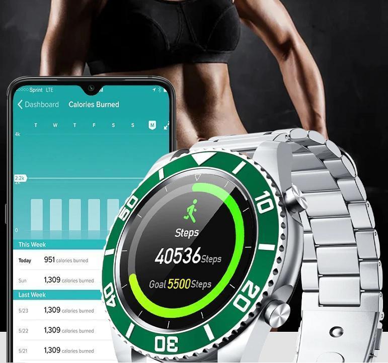 Stainless Steel Smartwatch Loaded With Fitness Tracking Apps, Bluetooth, Productivity Tools & More