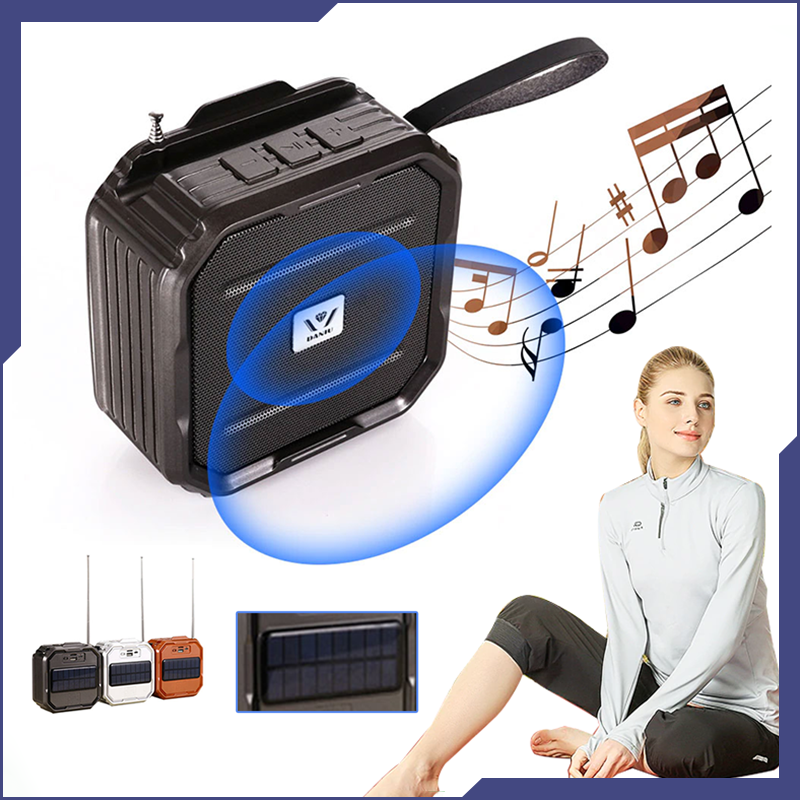 SOLAR Charging Bluetooth Speaker + FM Radio + TF Card Slot Perfect For Outdoor Activities and Travel! You Get FREE Shipping Too!