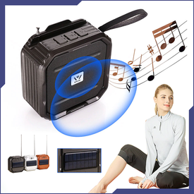 SOLAR Charging Bluetooth Speaker + FM Radio + TF Card Slot Perfect For Outdoor Activities and Travel! You Get FREE Shipping Too!