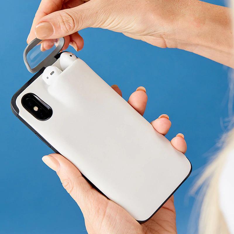 Protective Case + Airpods Storage!  Made For Your iPhone. Secure AirPods Pocket Holder Protects Your Phone & AirPods!