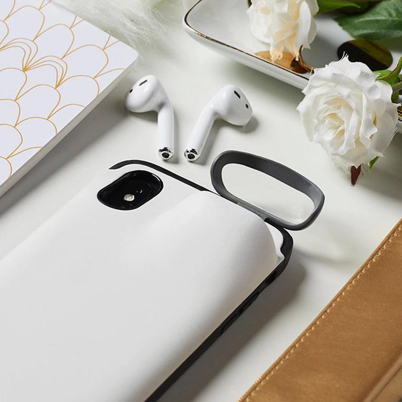 Protective Case + Airpods Storage!  Made For Your iPhone. Secure AirPods Pocket Holder Protects Your Phone & AirPods!