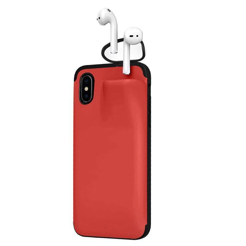 Protective Case + Airpods Storage!  Made For Your iPhone. Secure AirPods Pocket Holder Protects Your Phone & AirPods!