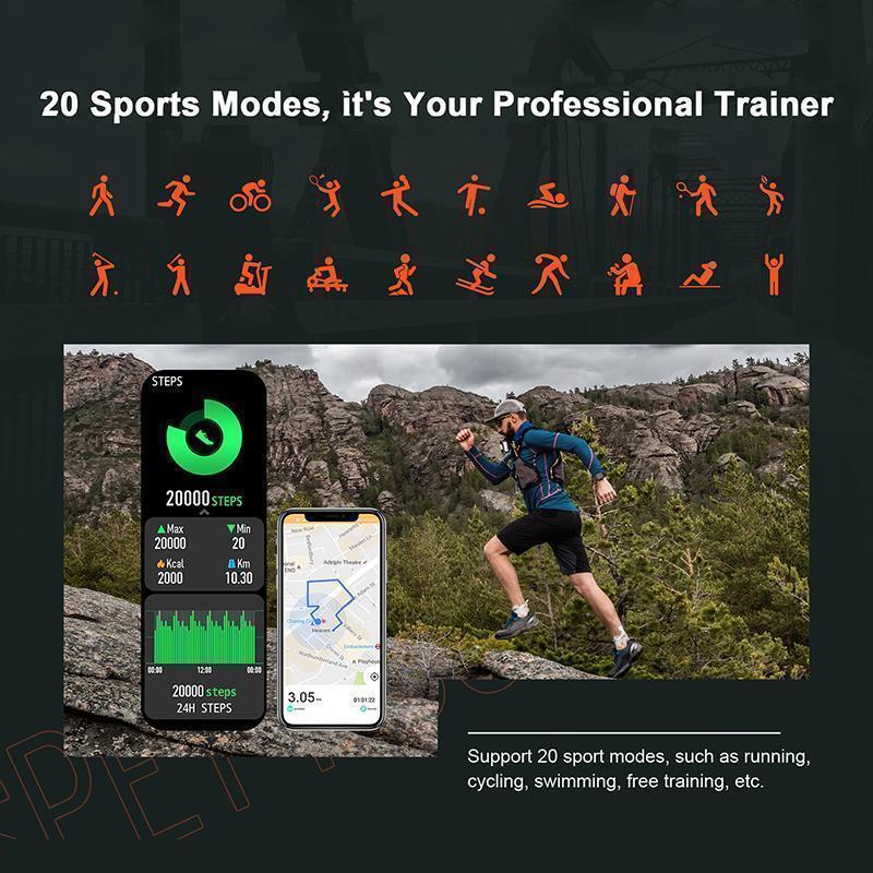 Finally! A Smartwatch especially for active people!  Made tough, waterproof, and ready for your adventures!