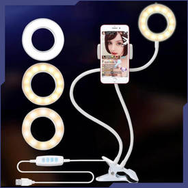 NEW Selfie Light + Phone Holder With 360 Degree Swivel & 3 Light Mode Settings Is Perfect For Your YouTube, Instagram, TikTok Live Stream Videos + 🚛 You Get FREE Shipping Too!