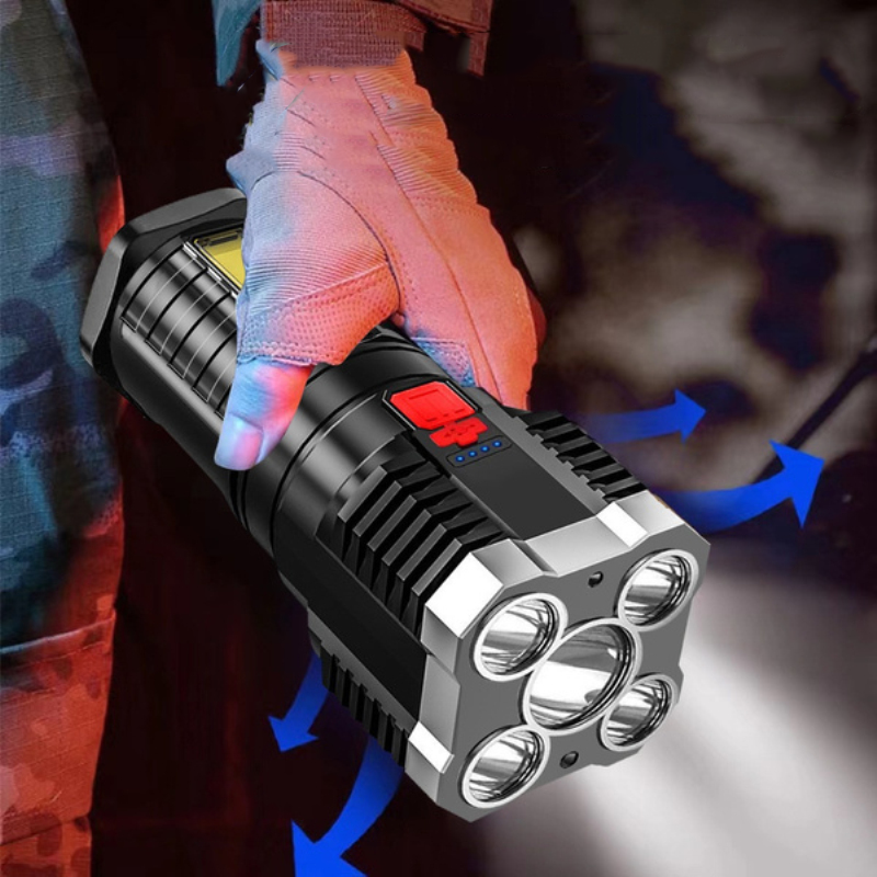 The Ultimate LED Flashlight Delivers Super Bright Beam With 5 LED Lights + Side Lamp Too!