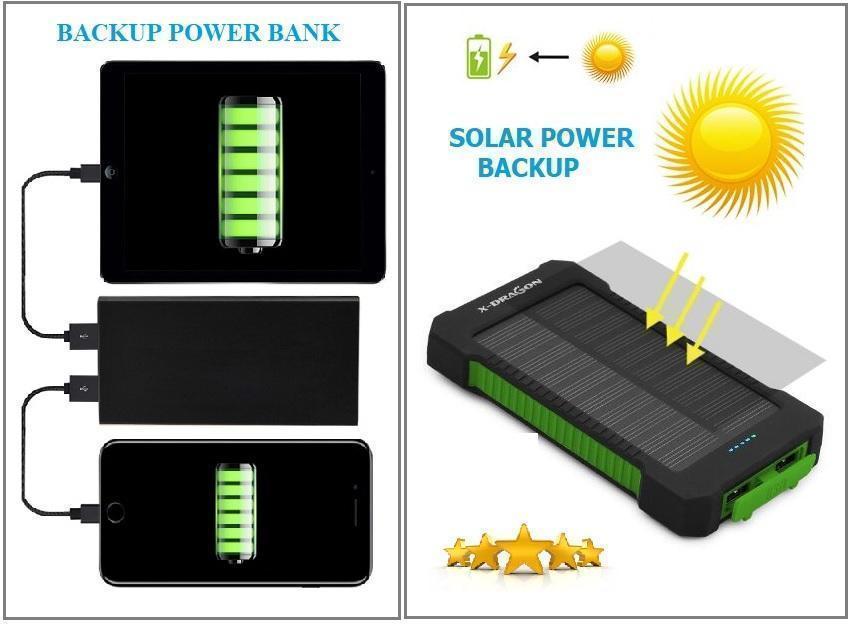POWER WHEN YOU NEED IT!  CHOOSE FROM SOLAR or POWER BANK Backup!