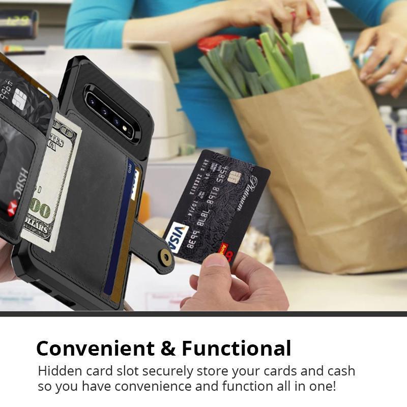 The All New Samsung Deluxe Armor + Wallet Case All-in-One!  Sleek & Compact Yet Carries Your Cards, ID & Cash Too + You Get FREE  🚚 SHIPPING Today!