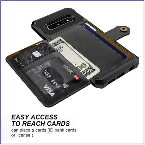 Image of The All New Samsung Deluxe Armor + Wallet Case All-in-One!  Sleek & Compact Yet Carries Your Cards, ID & Cash Too + You Get FREE  🚚 SHIPPING Today!