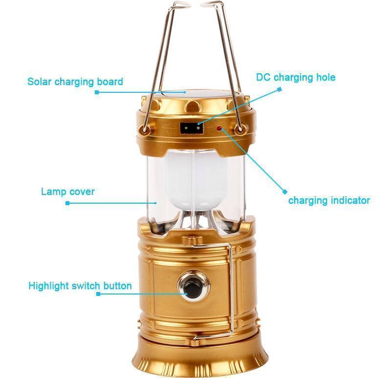 Powerful 3-in-1 Solar Emergency Light + Lantern + USB Charger
