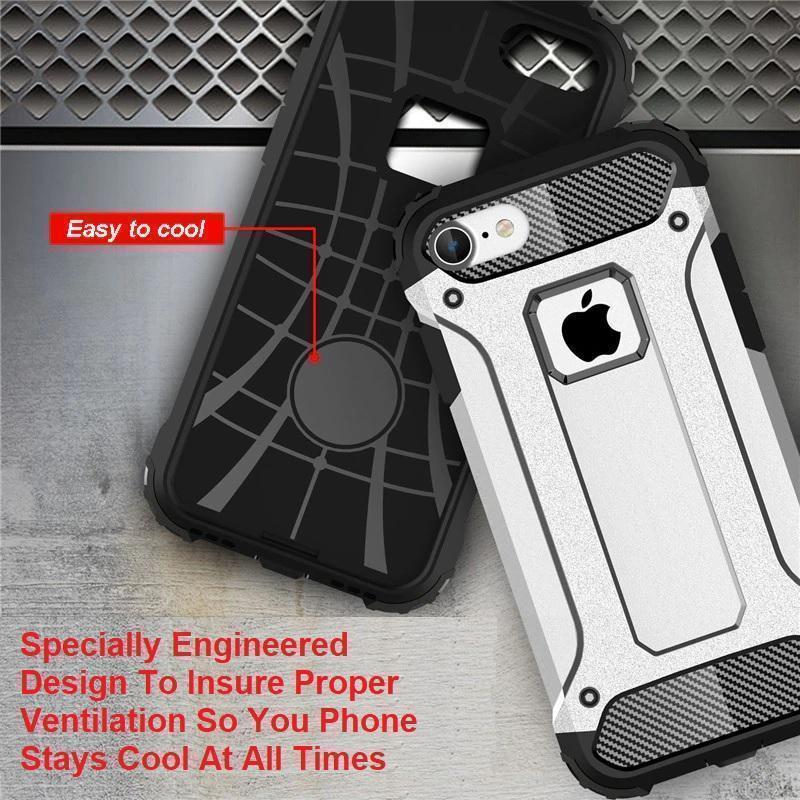 Shockproof Double Layer Armor Case For The Toughest Conditions For iPhone X, 8, 7, 6, and 6, 7, 8 PLUS