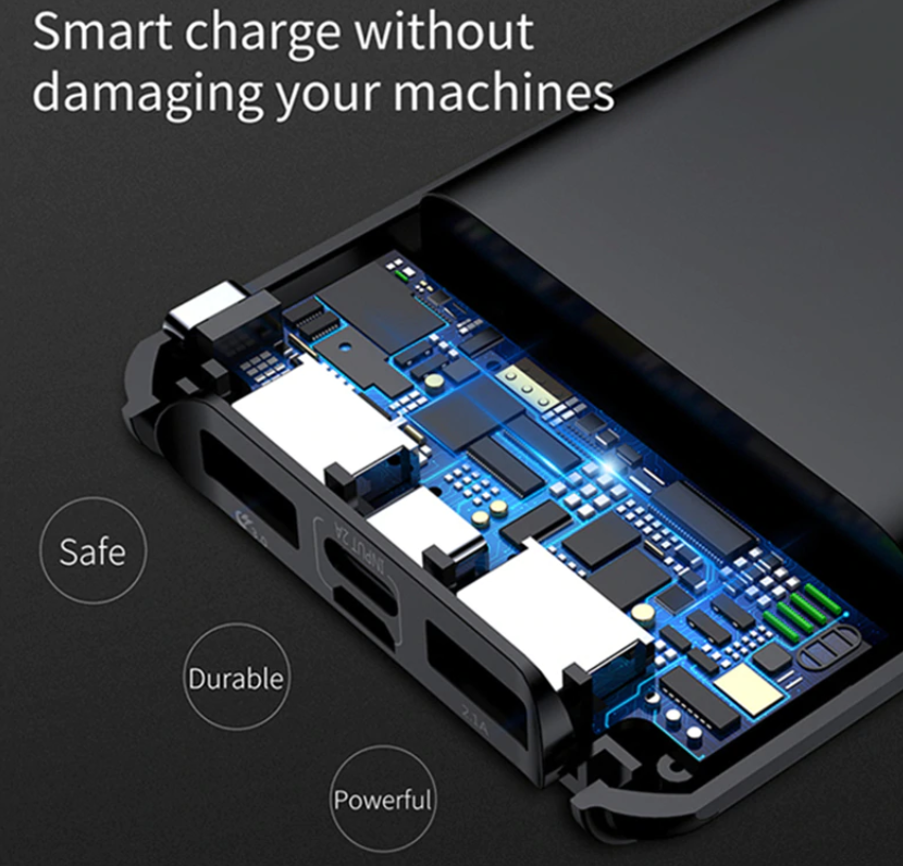 Newest Technology Power Bank With DUAL USB Ports + Special iPhone AND Samsung/Android Ports For Rapid Charging Anywhere!