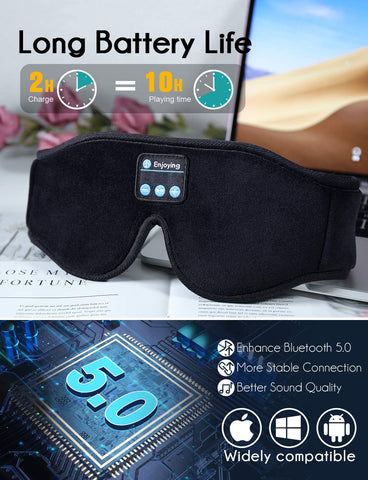 Image of Breathable Bluetooth Music Sleep Mask. Listen to Soothing Music While You Sleep! Select From 3 Stylish Colors!