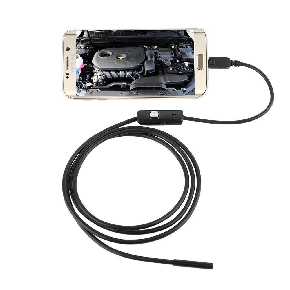 Adjustable Waterproof 7mm Endoscope For Android Phone With LED Lighted Lens For High Visibility!