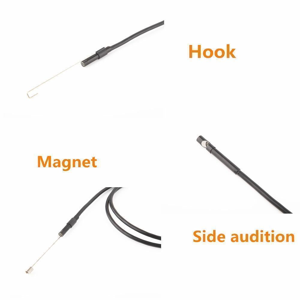 Adjustable Waterproof 7mm Endoscope For Android Phone With LED Lighted Lens For High Visibility!