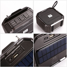 SOLAR Charging Bluetooth Speaker + FM Radio + TF Card Slot Perfect For Outdoor Activities and Travel! You Get FREE Shipping Too!