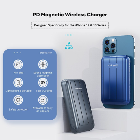 Image of Populat Magnetic Mount Power Bank For iPhone 12 & 13 Gives You 10,000mAh Without The Need For Cables!