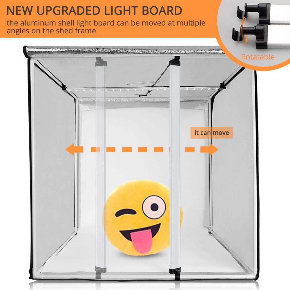 Extra Large Professional Photo Light Box With Fully Adjustable LED Lighting + 3 Background Colors