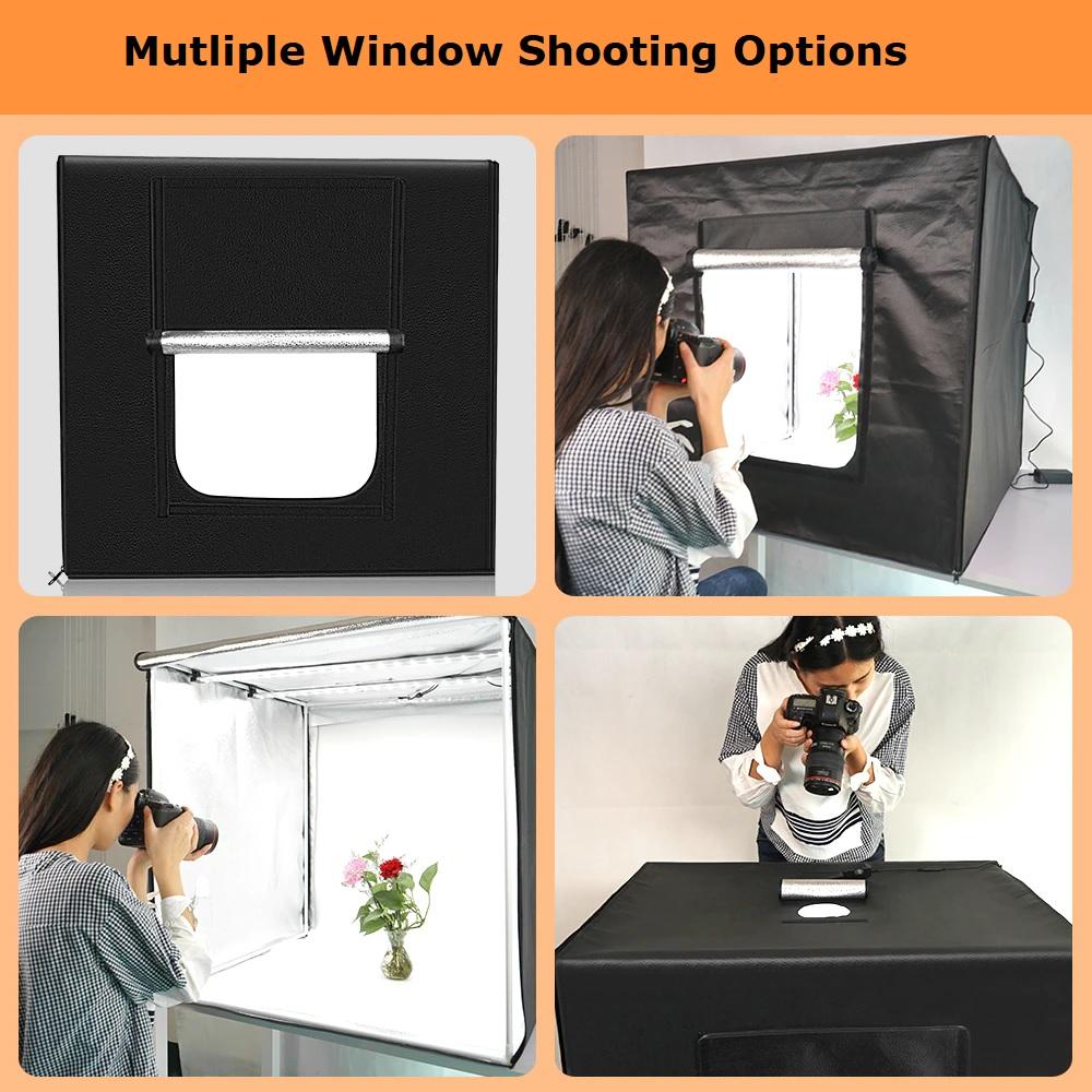 Extra Large Professional Photo Light Box With Fully Adjustable LED Lighting + 3 Background Colors