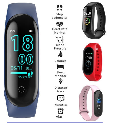 Image of Powerful NEW Fitness Tracker + Smartwatch Delivers Continuous Heart Rate &  BP Monitoring In Real Time. Choose from 4 Popular Colors: