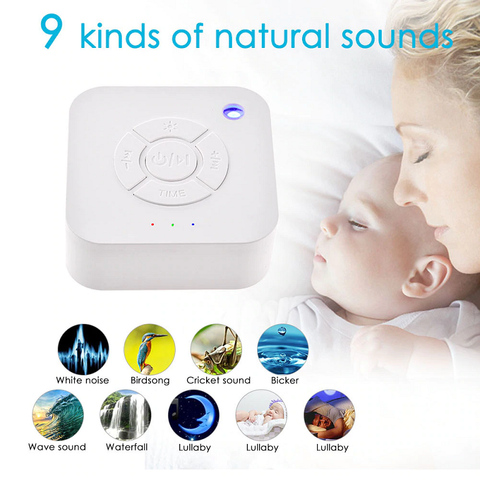 Image of White Noise Sleep Sound Machine For Sleeping & Relaxation Is Perfect For Baby, Adult, Office, Travel With 9 Natural Relaxing Sound Options