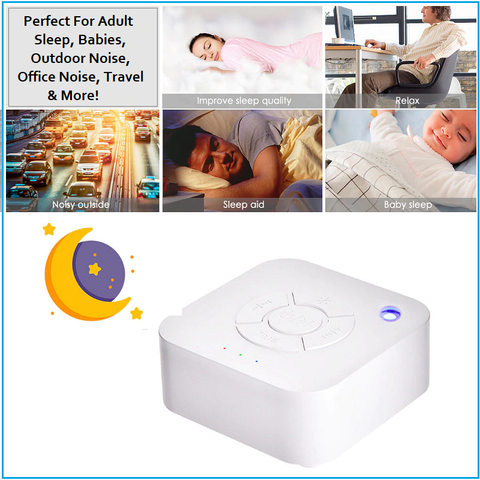 Image of White Noise Sleep Sound Machine For Sleeping & Relaxation Is Perfect For Baby, Adult, Office, Travel With 9 Natural Relaxing Sound Options