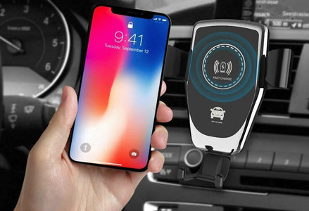 Wireless Car Charger For iPhone XS, Max X, 8, and SAMSUNG. Qi Charger Delivers Supers Fast Wireless Charging.